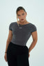 STAR BACKLESS TEE CARBON