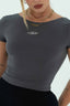 STAR BACKLESS TEE CARBON