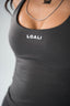 FLAWLESS HALTER TOP DARK GRAY