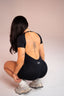 FLAWLESS ROMPER SHORT SLEEVE BLACK