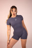 FLAWLESS ROMPER SHORT SLEEVE LAVENDER GRAY