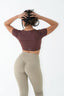 CONFIDENT CROP TOP BROWN