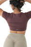 CONFIDENT CROP TOP BROWN