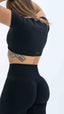 CONFIDENT CROP TOP  BLACK