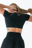 CONFIDENT CROP TOP  BLACK