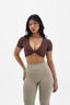 CONFIDENT CROP TOP BROWN