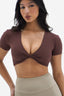 CONFIDENT CROP TOP BROWN