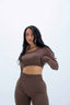 SASSY BACKLESS TOP BROWN