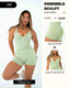 OFFRE ENSEMBLE SCULPT SHORT + HALTER TOP (ALOE GREEN)