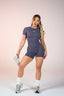 FLAWLESS ROMPER SHORT SLEEVE LAVENDER GRAY