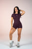 FLAWLESS ROMPER SHORT SLEEVE BLACK CHERRY